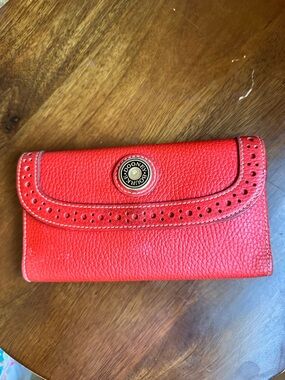 Dooney & Bourke Red Pebbled Leather Wallet with defects Upscale Craft Project